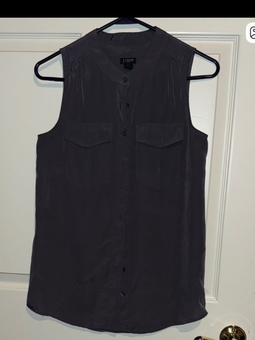 J. Crew Women's Charcoal Sleeveless Blouse